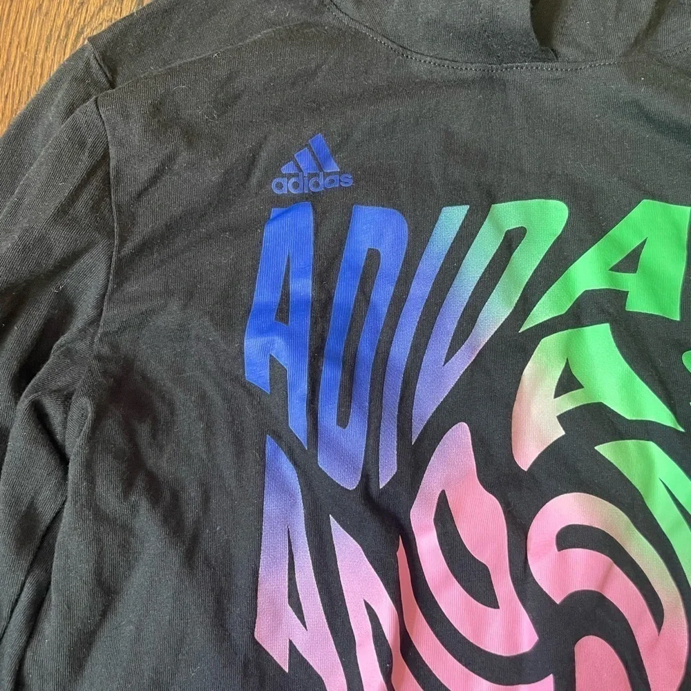 Adidas boys long sleeve black shirt with hood